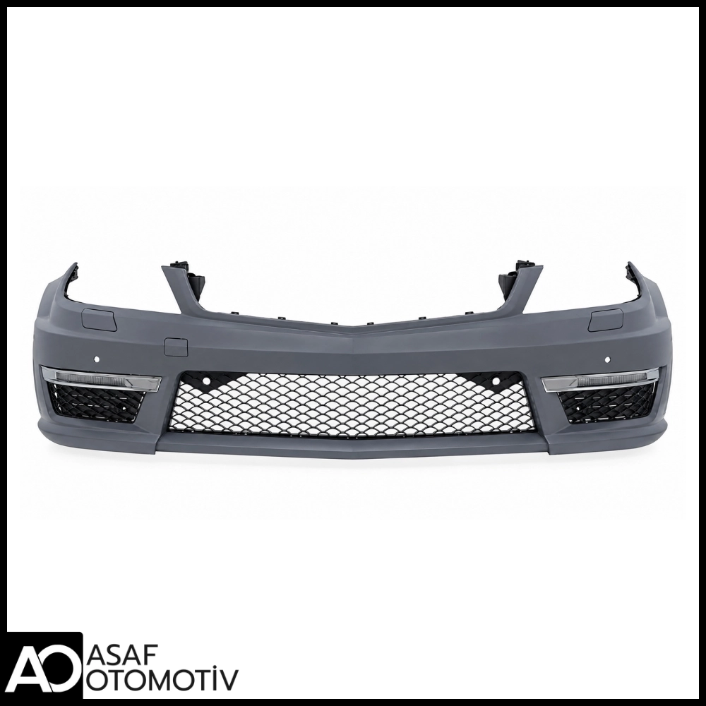 Mercedes C Serisi W204 AMG C63 Ön Tampon Seti 2011-2013 | Park Sensörlü | Far Yıkamalı