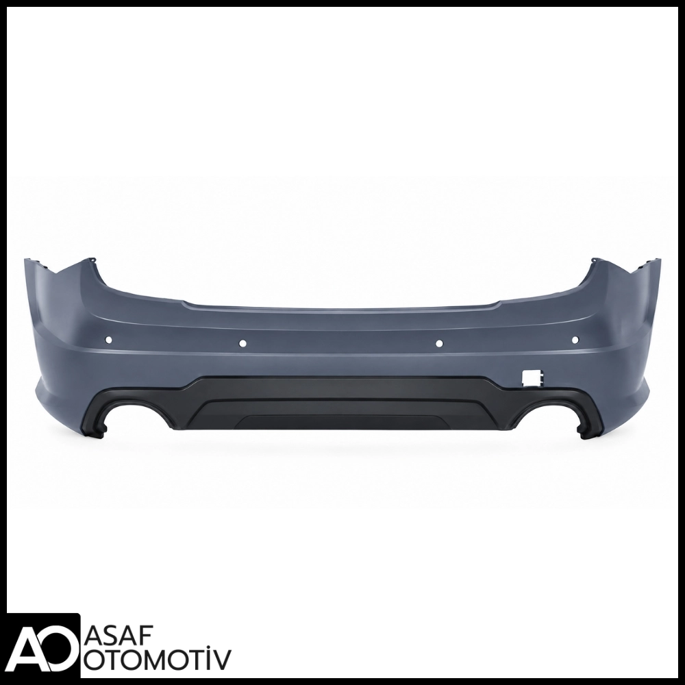 Mercedes C Serisi W204 AMG Arka Tampon Seti 2011-2013 | Park Sensörlü | Çift Çıkış