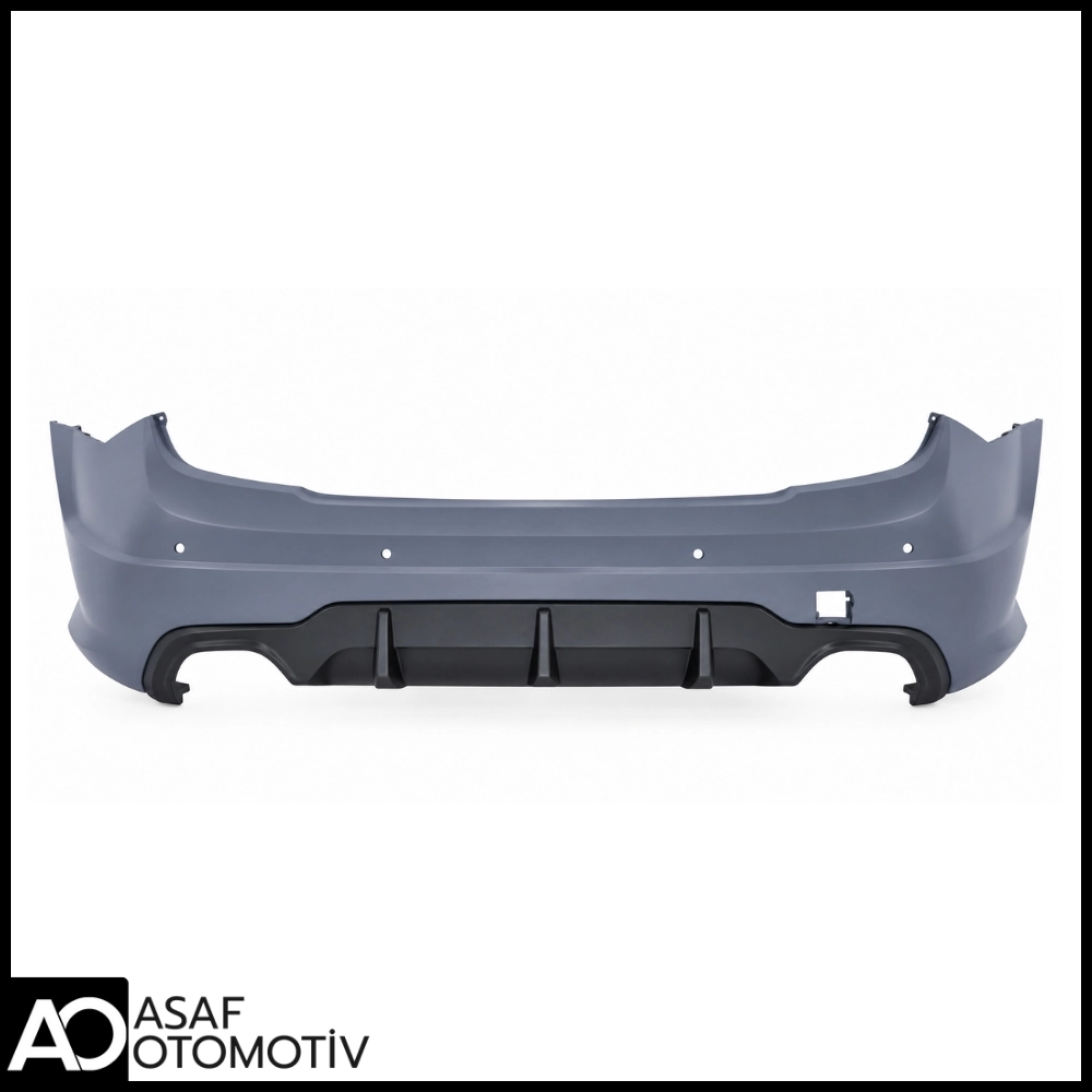 Mercedes C Serisi W204 AMG C63 Arka Tampon Seti 2011-2013 | Park Sensörlü | Çift Çıkış