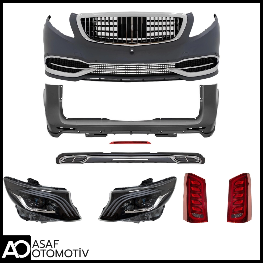 Mercedes Vito W447 Maybach Gövde Kiti Far Stop Dahil 2014-2026