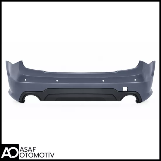 Mercedes C Serisi W204 AMG Arka Tampon Seti 2011-2013 | Park Sensörlü | Çift Çıkış